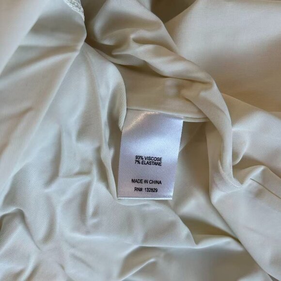 Helsa The Duchess Jersey Midi Dress Medium Ivory White Knit Cocktail Party - Picture 9 of 10